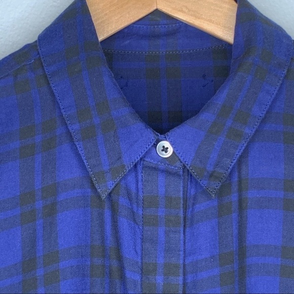 MADEWELL Top blue Plaid Wrap-Front Shirt in Arion XS - Picture 10 of 13